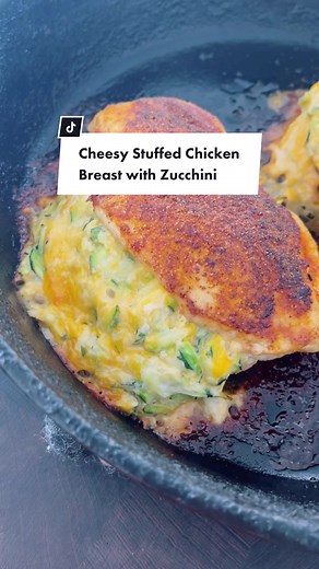 Cheesy Stuffed Chicken Breast with Zucchini Recipe