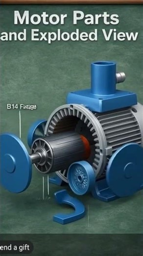 Core Components: The motor features a stator stationary part)and a rotor rotating part.3-phase motor