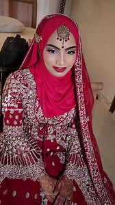 26K views · 8.7K reactions | Hd bridal makeup and hijabstyling for this gorgeous client. Nude eye makeup look and red lips to match her lovely outfit + her smile which is just MashaAllah. #nabmakeupandskincarecorner #nabmakeup #bridalmakeup #bridalmakeupmauritius #mauritius #mauritianmua #makeupartistinmauritius | Nab Makeup and Skincare Corner | Facebook