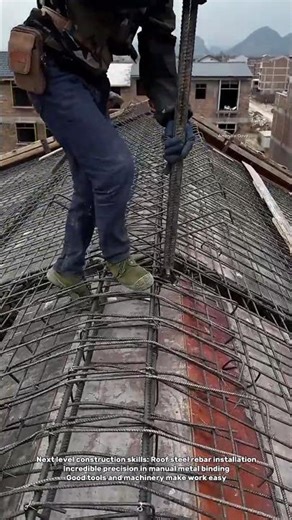 Incredible roof steel rebar process - Good tools and machinery make work easy