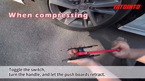 Brake Caliper Compression Tool, Caliper Piston Compressor Tool with Brake Pad Spreader – Includes 2 Large Press Plates & 2 Brake Caliper Hangers for Automotive Disc Brake Repair,Red