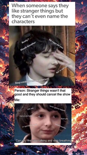 When Someone Says They Love Stranger Things 😂#strangerthings#netflix#eleven#memes#shorts