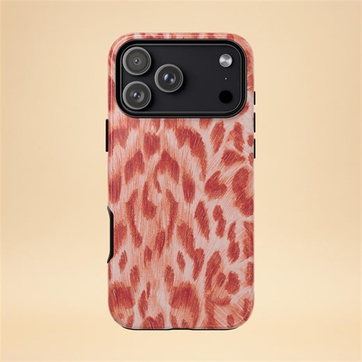 Red Leopard Phone Case – Animal Print Design – iPhone & Samsung – Gift for Her   Free Wallpaper - Etsy
