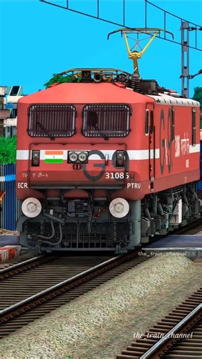 Full Speed Freight Train Hauling WAG-9 Locomotive #shorts #train #railway #indianrailways #trainsim
