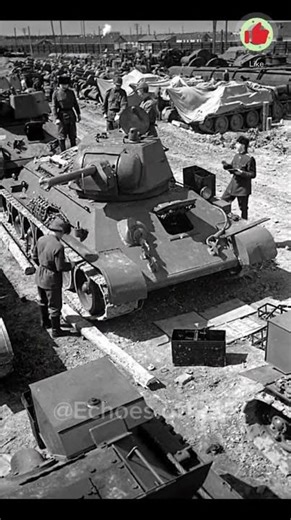 Soviet T-34 Tanks Being Built | WWII Factory Footage