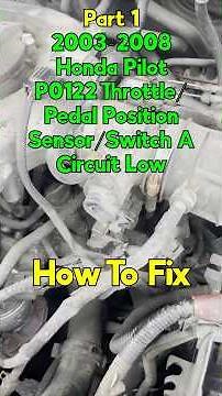 Part 1 2003-2008 Honda Pilot Throttle Position Sensor TPS Code P0122 #honda #mechanic #carparts #car