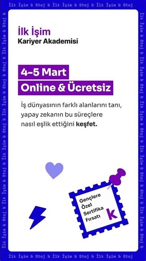 İlk İşim Kariyer Akademisi'ne hemen başvur!