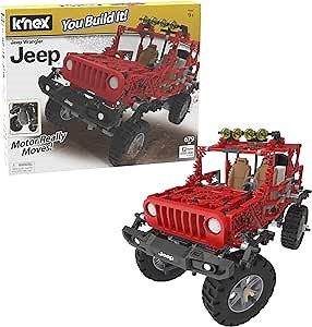 K'NEX Jeep Wrangler Building Set - 682 Parts - Authentic Battery Powered Motorized Replica - STEM Toy - Ages 9 & Up, Multi