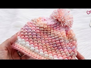 SUPER EASY Crochet Stitch Kids Beanie Hat 4-5 yrs and for ALL SIZES 🍓 Beginner Friendly Tutorial