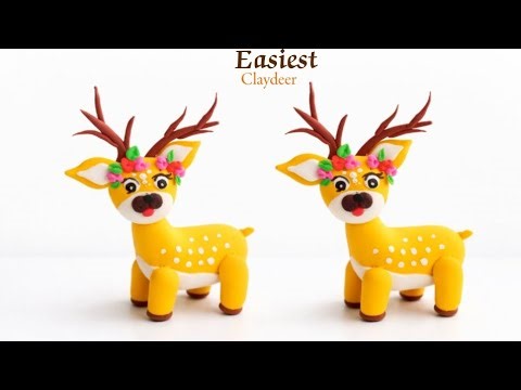 “Cute Clay Deer Doll 🦌 | Step by Step Miniature Craft Tutorial”