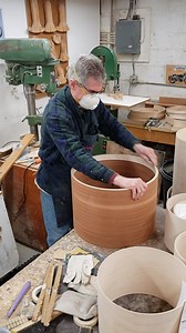 George fitting Maple reinforcing ring in a Vintage Mahogany shell. #precisiondrum #drums #customdrums #kellerdrumshells | Precision Drum Company Inc