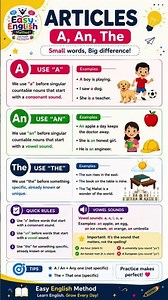 Learn Articles (A, An, The) Easily | English Grammar for Beginners