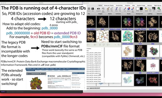 Brianna Bibel on Instagram: "Converting from .cif to .pdb files in PyMOL and ChimeraX .cif files are replacing .pdb files, but some software programs, such as PDBsum, will only accept .pdb files still, whereas other programs, such as AlphaFold will only give you .cif files. The easiest way to convert them is just to open them in PyMOL (or ChimeraX, etc.) and export them as .pdb files https://youtu.be/hB4QqPmwLOc To do this in PyMOL: 1. Open the .cif file in PyMOL 2. File → Export Structure → Exp