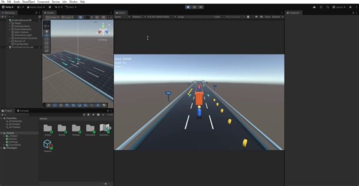 I tested Unity with Unity MCP + Codex.Not with a tiny cube demo. I wanted to see if it could create a real playable Unity foundation without me manually wiring everything in the editor.So I gave it one /goal: build a 3D endless runner vertical slice with 3 lanes, auto-run, lane switching, jump, coins, obstacles, score, speed increase, game over, restart, road recycling, UI, modular scripts, clean folders, and real 3D prefabs instead of assets generated only from code at runtime.23 minutes later,