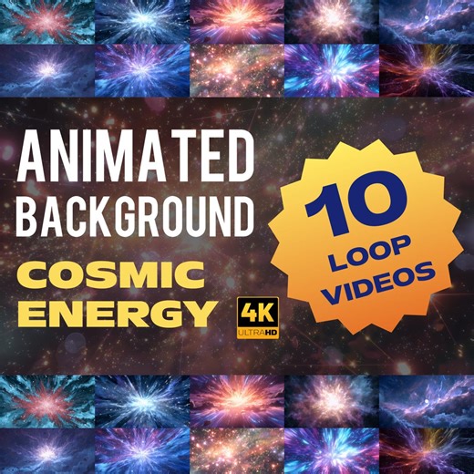 Cosmic Energy Animated Background 4K Loop Video, Galaxy Explosion Light Particles, Abstract Space Energy Motion - Etsy
