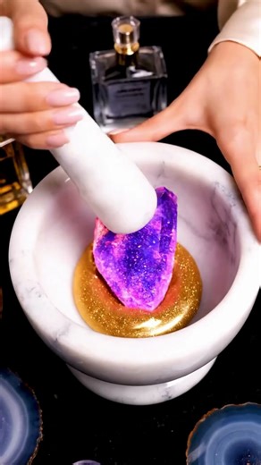 Crushing a Golden Die into Liquid Metal Putty (Then Mixing a Violet Fire Prism)
