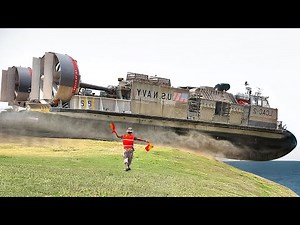 Starting Massive US Navy Hovercraft Transporting Feared M1 Abrams Tanks