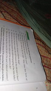 Questions on the PoemRead the poem and answer the following qu... | Filo