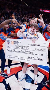 Bank shot for the win! 💰 For the 20th time since 2008, a Thunder fan is going home with $20K after making a half court shot thanks to MidFirst Bank! | Oklahoma City Thunder
