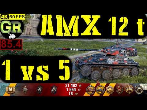 World of Tanks AMX 12 t WoT Replay - 10 Kills 2.4K DMG(Patch 1.4.0)