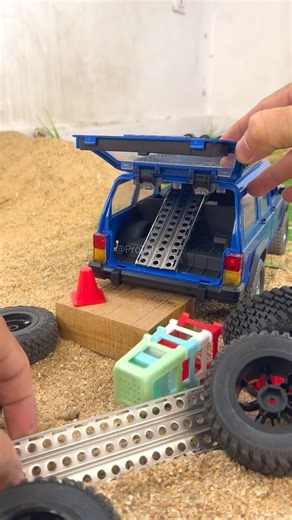 Mini Off-Road Adventure: Toy SUV Gets a Custom Ramp Setup 🚙🔧 #rc #trending #automobile #shorts