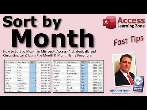 How to Sort by Month in Microsoft Access (Alphabetically and Chronologically) Using Month, MonthName