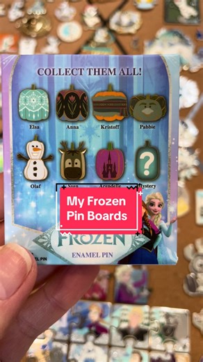 Adding a few more pins to my Frozen boards! Do I have enough room for them all?! #disneypins #frozenpins #pinboard #pincollector #annaandelsa