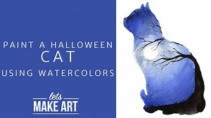 Let's get into the halloween spirit by painting our frightening feline friend! https://www.letsmakeart.com | Let's Make Art