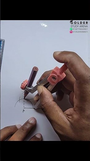 How to construct 45 drgree angle with compass#geometry #drawing #angle #45degree