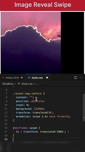 Image Reveal Swipe (Luxury Website Style) HTML and CSS #shorts