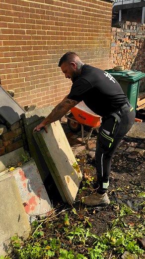 Site clearance today before we put the fence up … let’s get these 3x2 slabs out the way … Elite Fencing Services | Elite Fencing Services