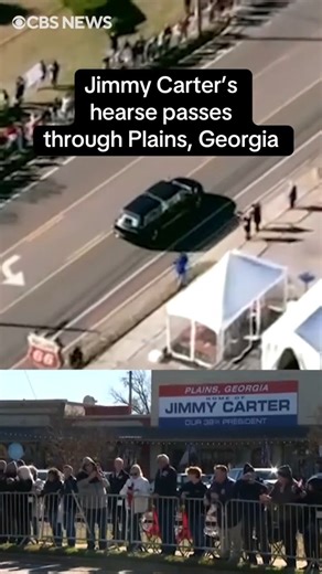 179K views · 8.4K reactions | Jimmy Carter’s hearse passed through his beloved hometown of Plains, Georgia, as residents lined the streets to honor the 39th president in a solemn and heartfelt farewell. https://www.cbsnews.com/news/jimmy-carter-georgia-funeral-procession-service/ | CBS News | Facebook
