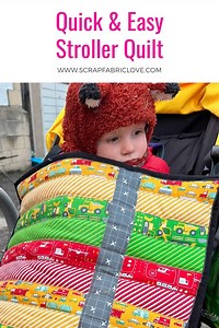 Easy Stroller Quilt from 7 Jelly Roll Strips!