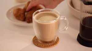 JoyJolt Fluted Glass Coffee Mugs, Double Wall 13.5oz Clear Glass Coffee Mug Set of 2. Latte Glasses, Glass Cappuccino Mugs, Ribbed Mugs