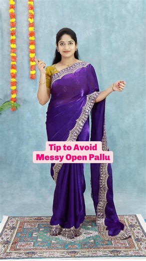 Open Pallu Saree Hack ✅ Keep Your Pallu Perfect All Day✨ | Swaya World | Swaya Official #SareeHacks