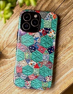 Quilted Print Phone Case – Vintage Patchwork Design - Etsy