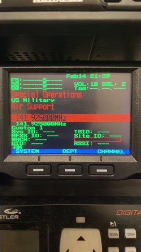 U.S. military training VHF AM band Uniden SDS200