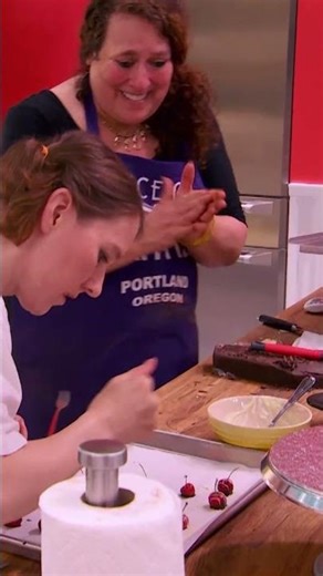 Sour Cherry Final Touches! #competition #cake #freetv #tvshow #reality #baking #bake #dessert #yum