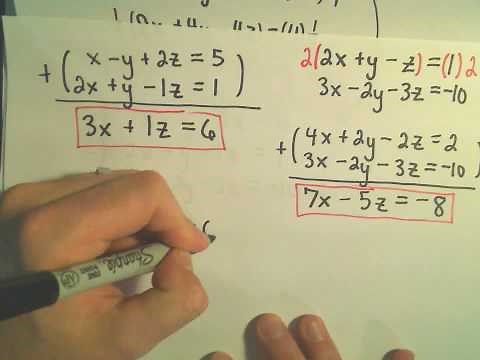 Solving a System of Equations Involving 3 Variables Using Elimination by Addition - Example 3