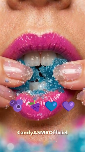 Challenge Blue candies eating emoji food #asmr
