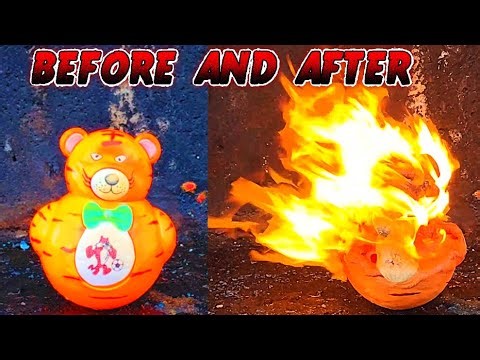 The Great Plastic Bear MELTDOWN: Gas Torch vs Toy Toy Bear Bubble and Burn (Oddly Satisfying)