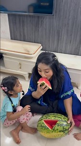 Roza + Summer heat + Watermelon = Perfect combo 🍉☀️#ramadanmubarak #watermelon #shorts