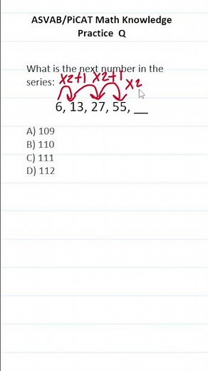 ASVAB/PiCAT Math Knowledge Practice Test Question: Series and Sequences #acetheasvab #grammarhero
