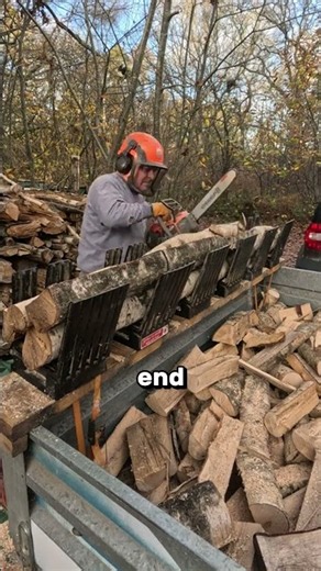The Smartest Way to Cut Firewood 😮💯👍