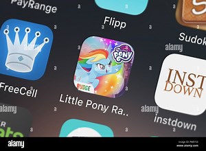 London, United Kingdom - October 15, 2018: Screenshot of the My Little Pony Rainbow Runners mobile app from Budge Studios icon on an iPhone Stock Photo - Alamy