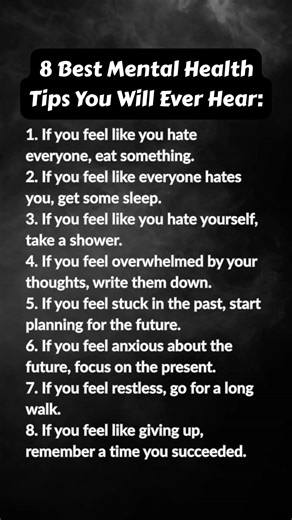 1.1M views · 4.6K reactions | 8 Best Mental Health Tips You Will Ever Hear: | Beautiful Words | Facebook