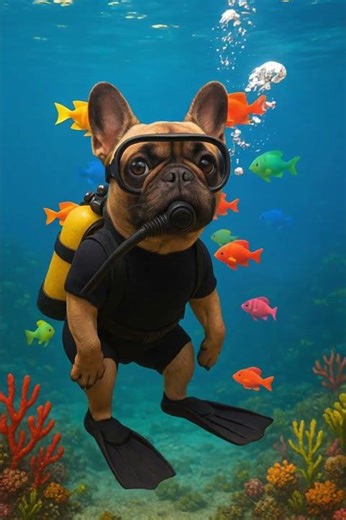 This Dog Goes Scuba Diving With Fish!