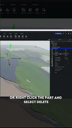 How to delete baseplate in Roblox Studio #roblox #robloxgamedesign