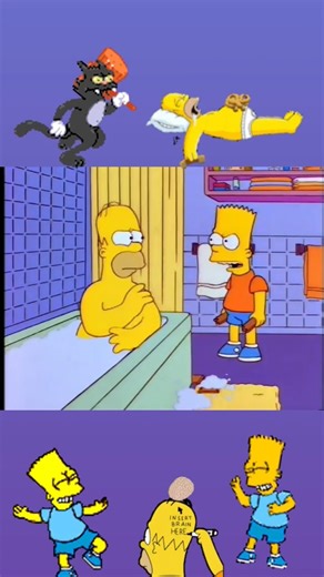 The Simpsons Homer can't even Take a Bath Without Bart Simpson doing something😱 #life #funny #short