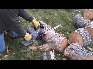 Oregon CS-1500 Self Sharpening Electric Chainsaw First Use